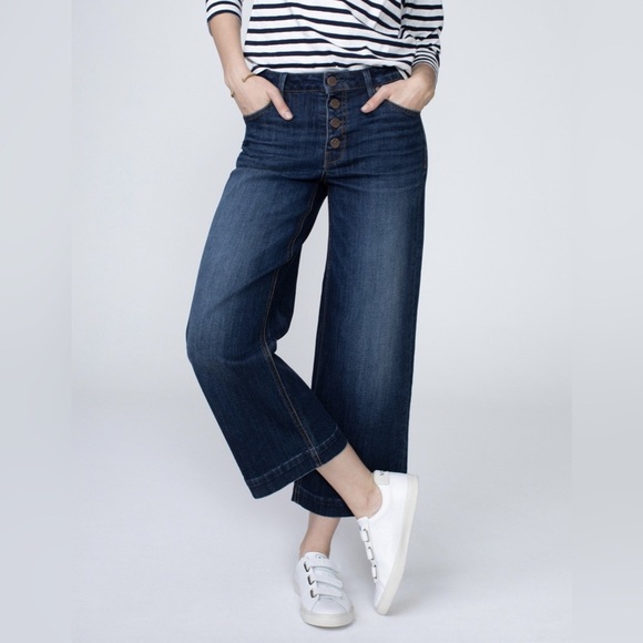 unpublished Denim - UNPUBLISHED Greta High waist crop-jeans blue crush